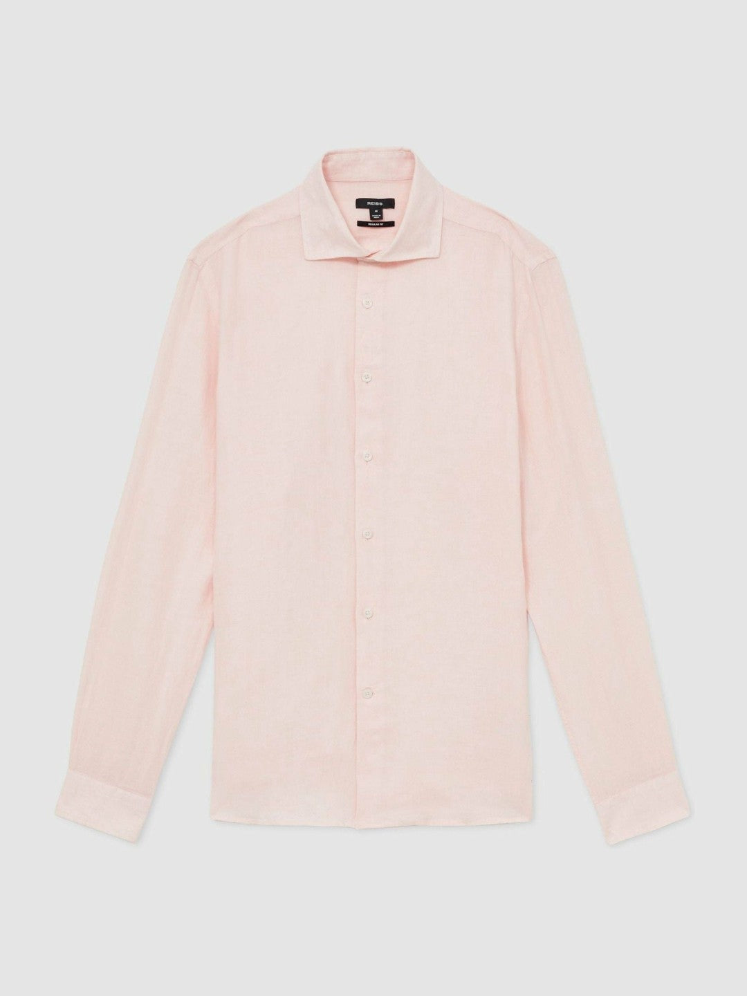 Linen Button-Through Shirt in Prep Pink