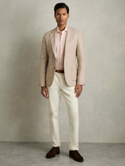 Linen Button-Through Shirt in Prep Pink