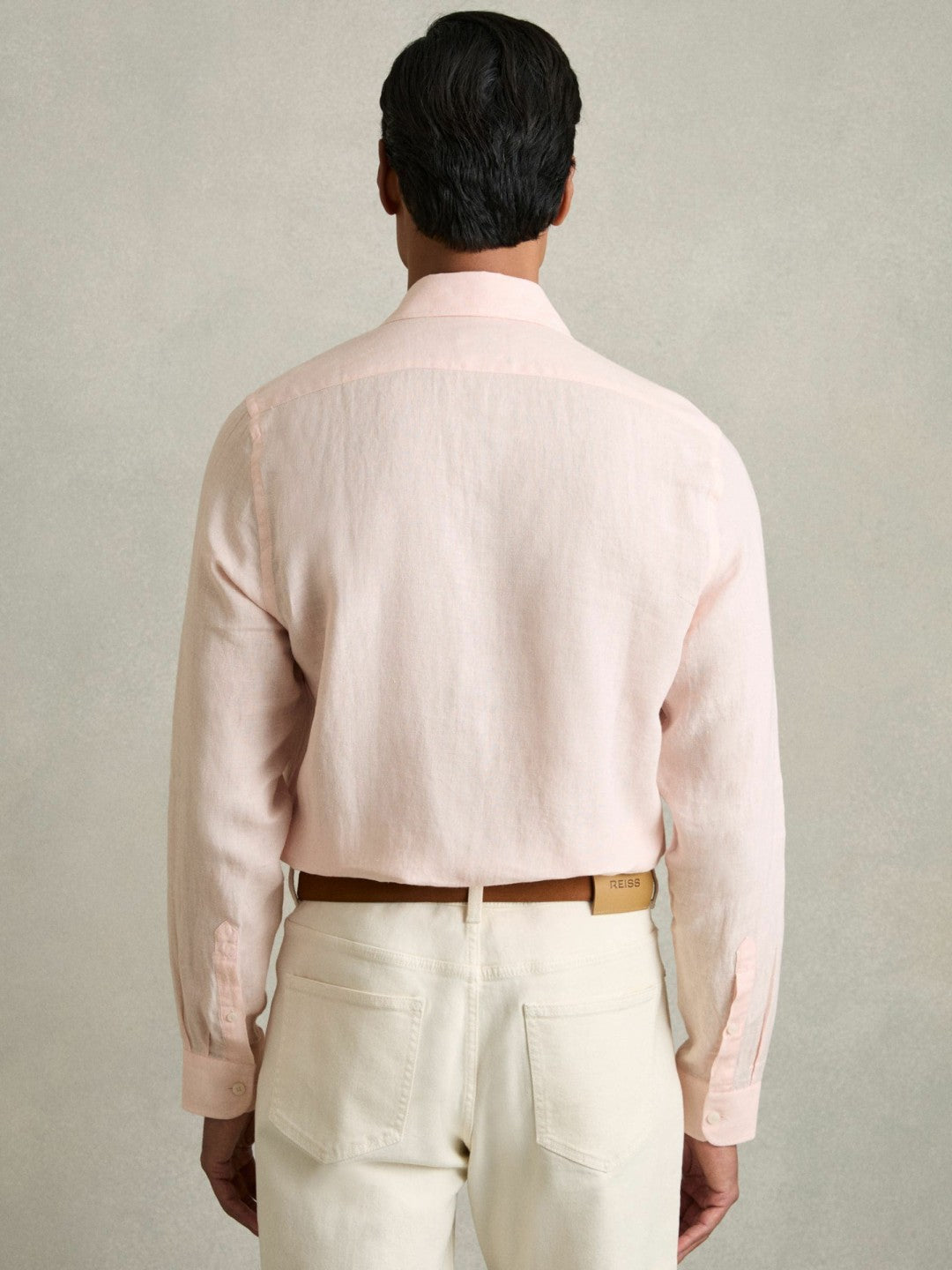 Linen Button-Through Shirt in Prep Pink