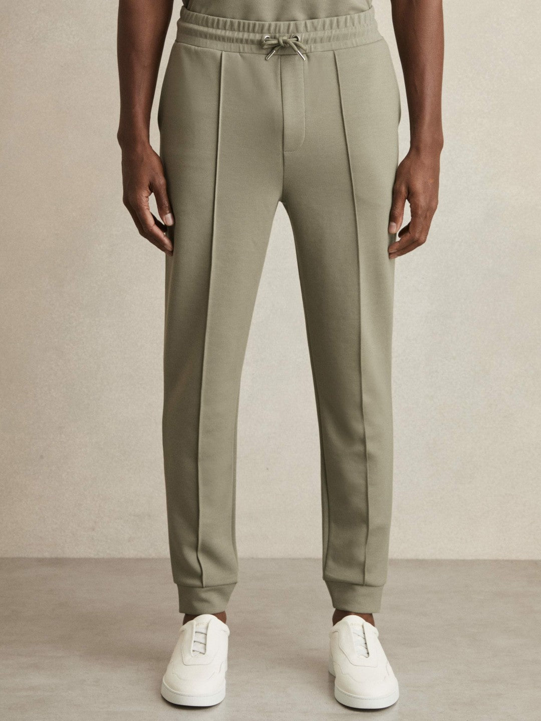 Drawstring Jersey Joggers in Sage