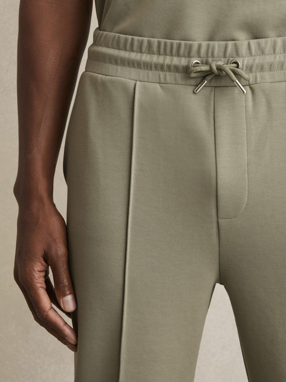 Drawstring Jersey Joggers in Sage