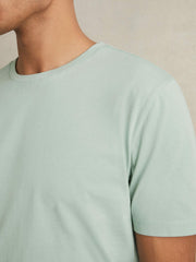Cotton Crew Neck T-Shirt in Mint Green