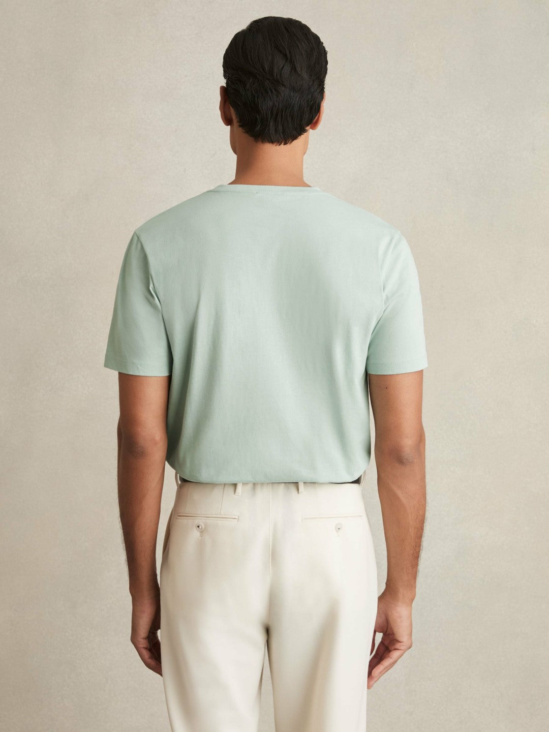 Cotton Crew Neck T-Shirt in Mint Green