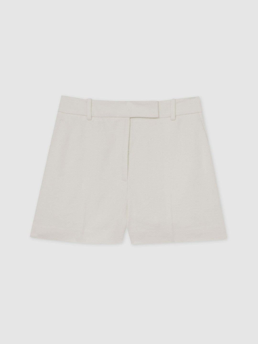 Linen-Blend Tailored Shorts in White