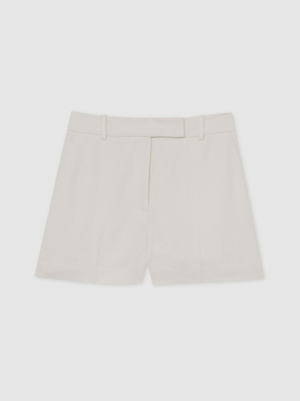 Linen-Blend Tailored Shorts in White