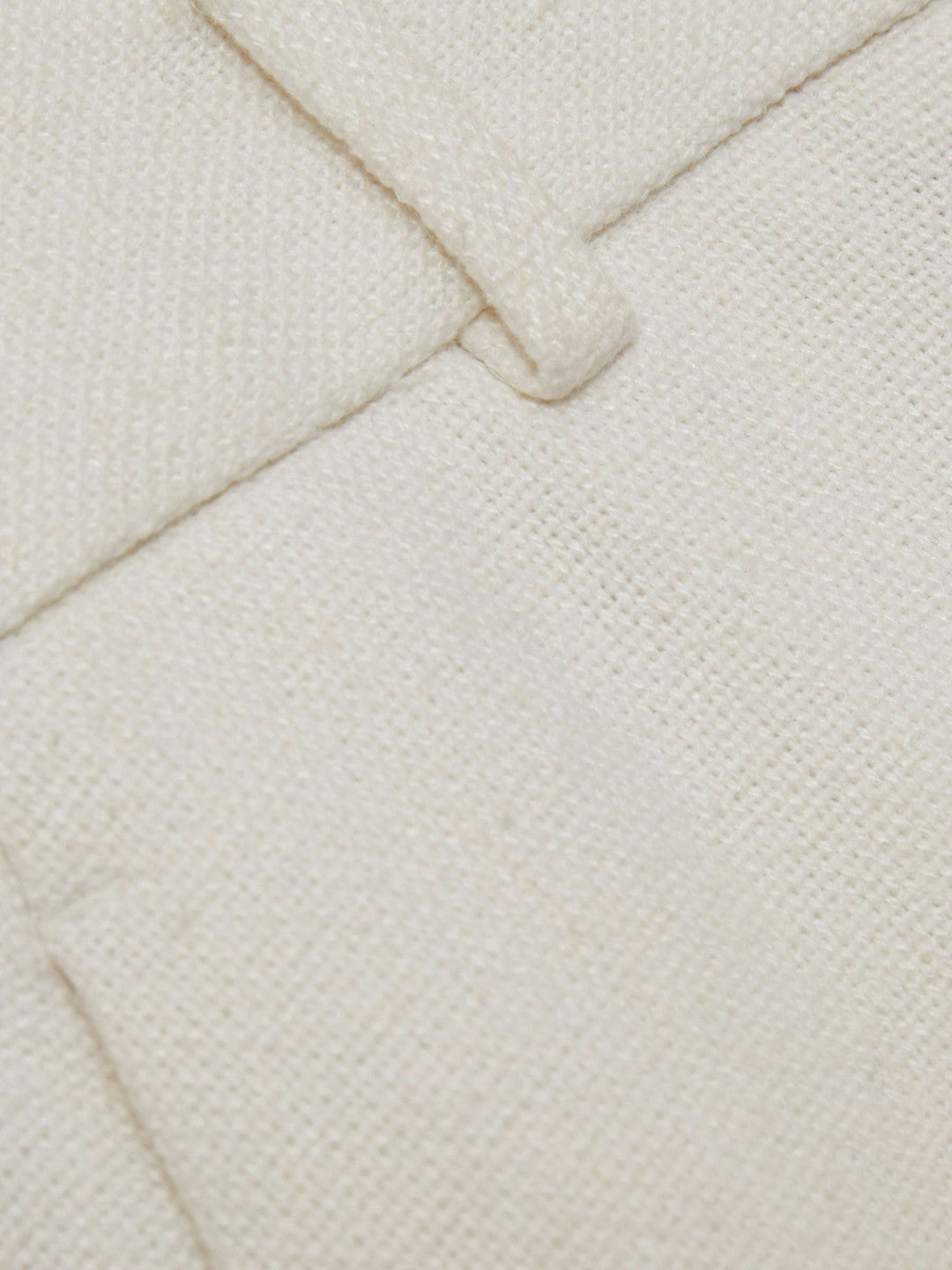 Linen-Blend Wide-Leg Trousers in White