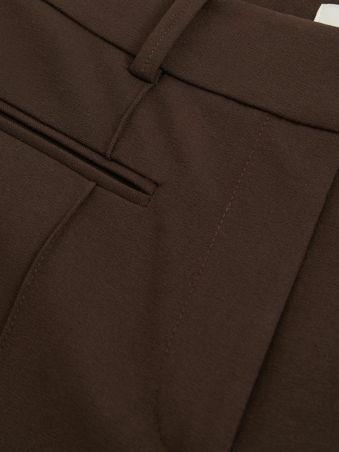 Petite High Rise Flared Trousers in Chocolate Brown