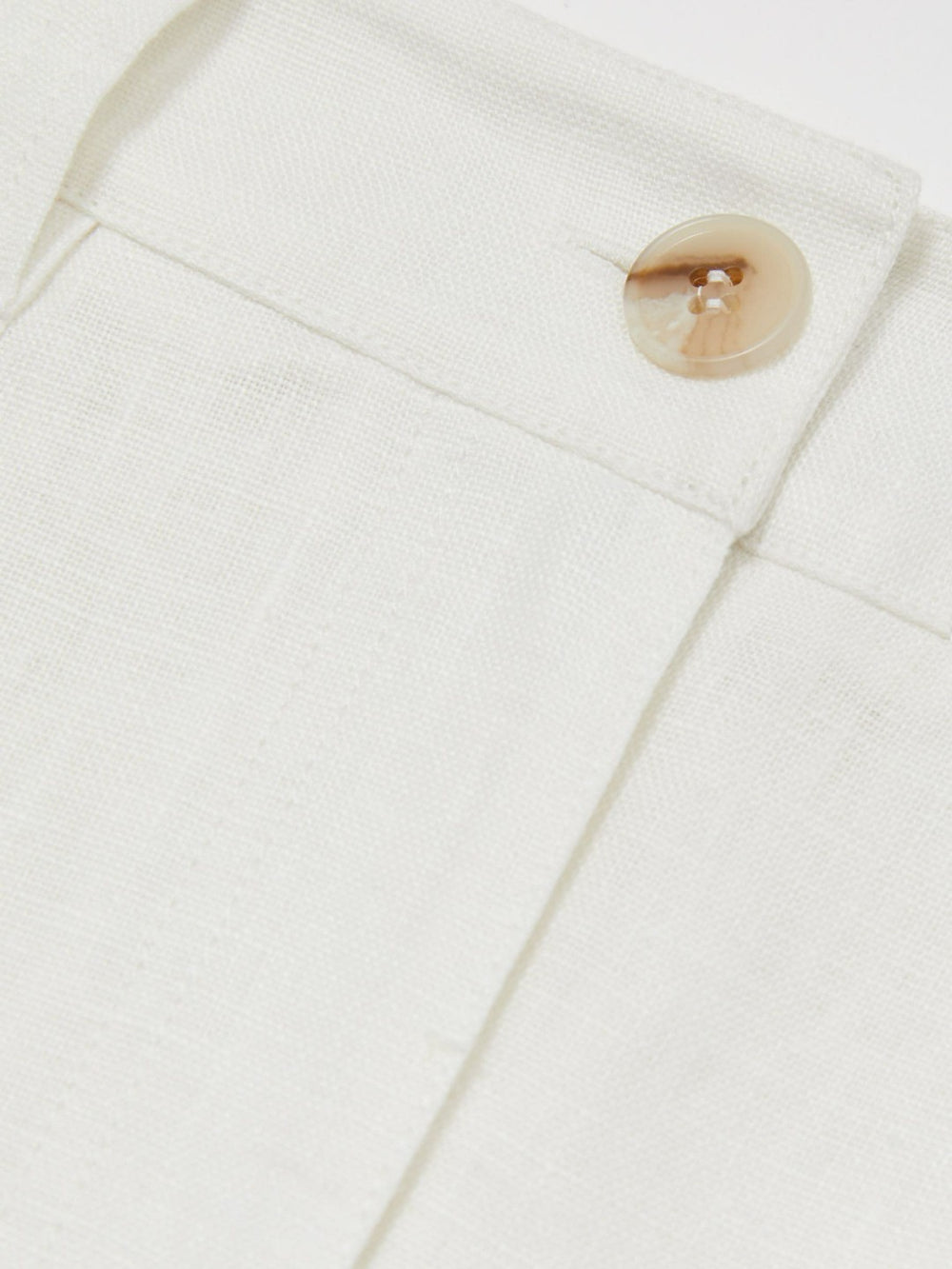 Petite Linen Wide Leg Trousers in White