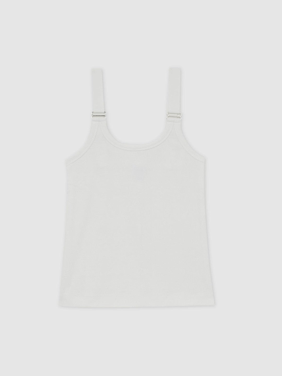 Stretch-Cotton D-Ring Strap Vest in White
