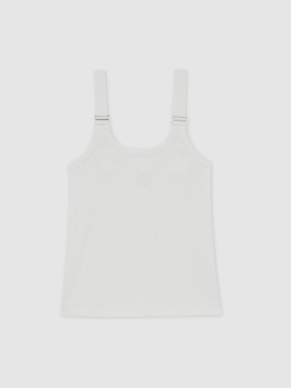 Stretch-Cotton D-Ring Strap Vest in White