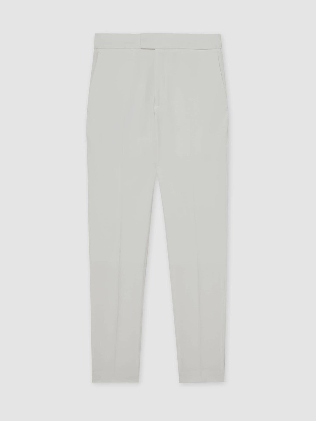 Slim-Fit Internal-Drawstring Trousers in White