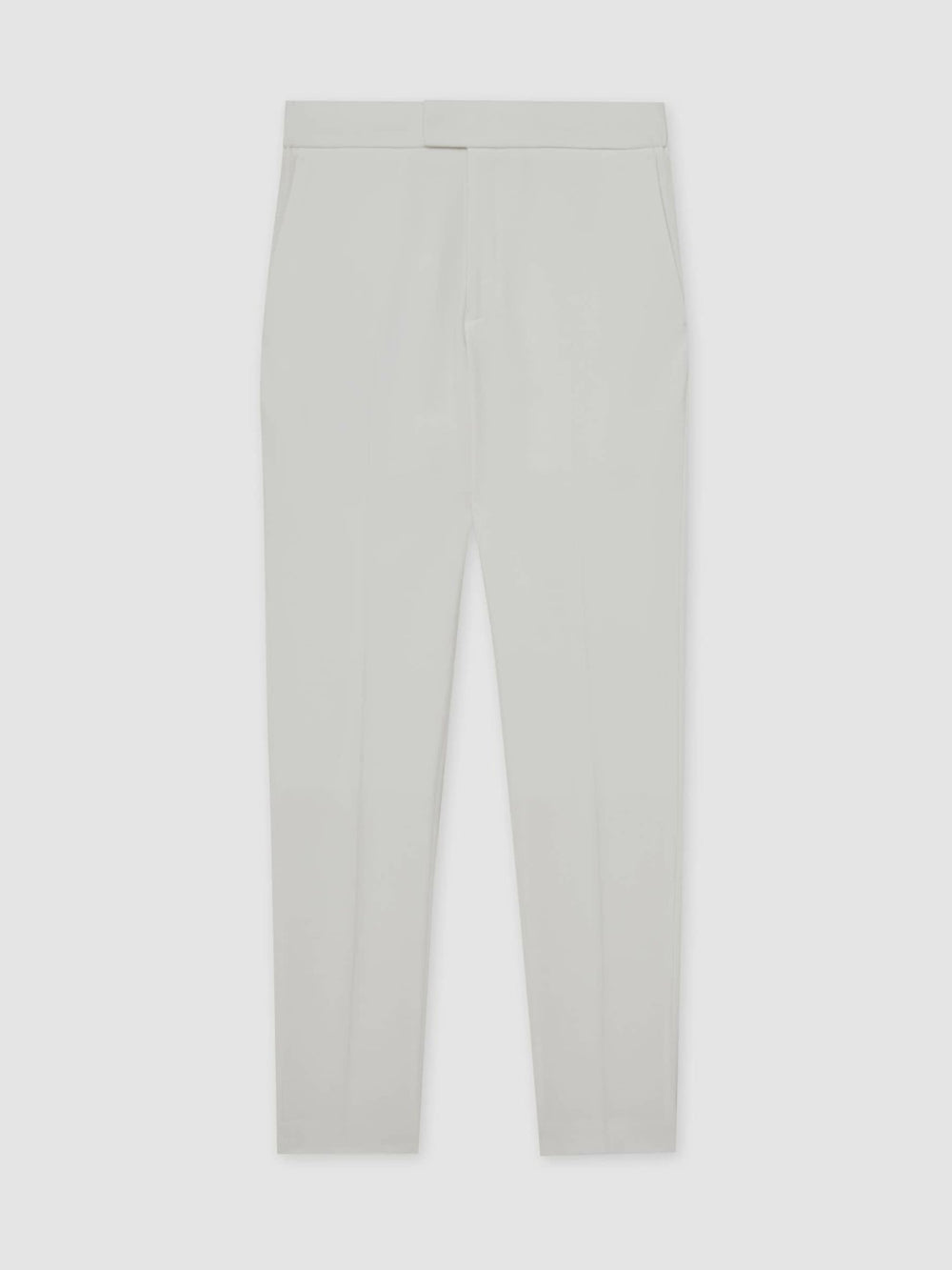 Slim-Fit Internal-Drawstring Trousers in White
