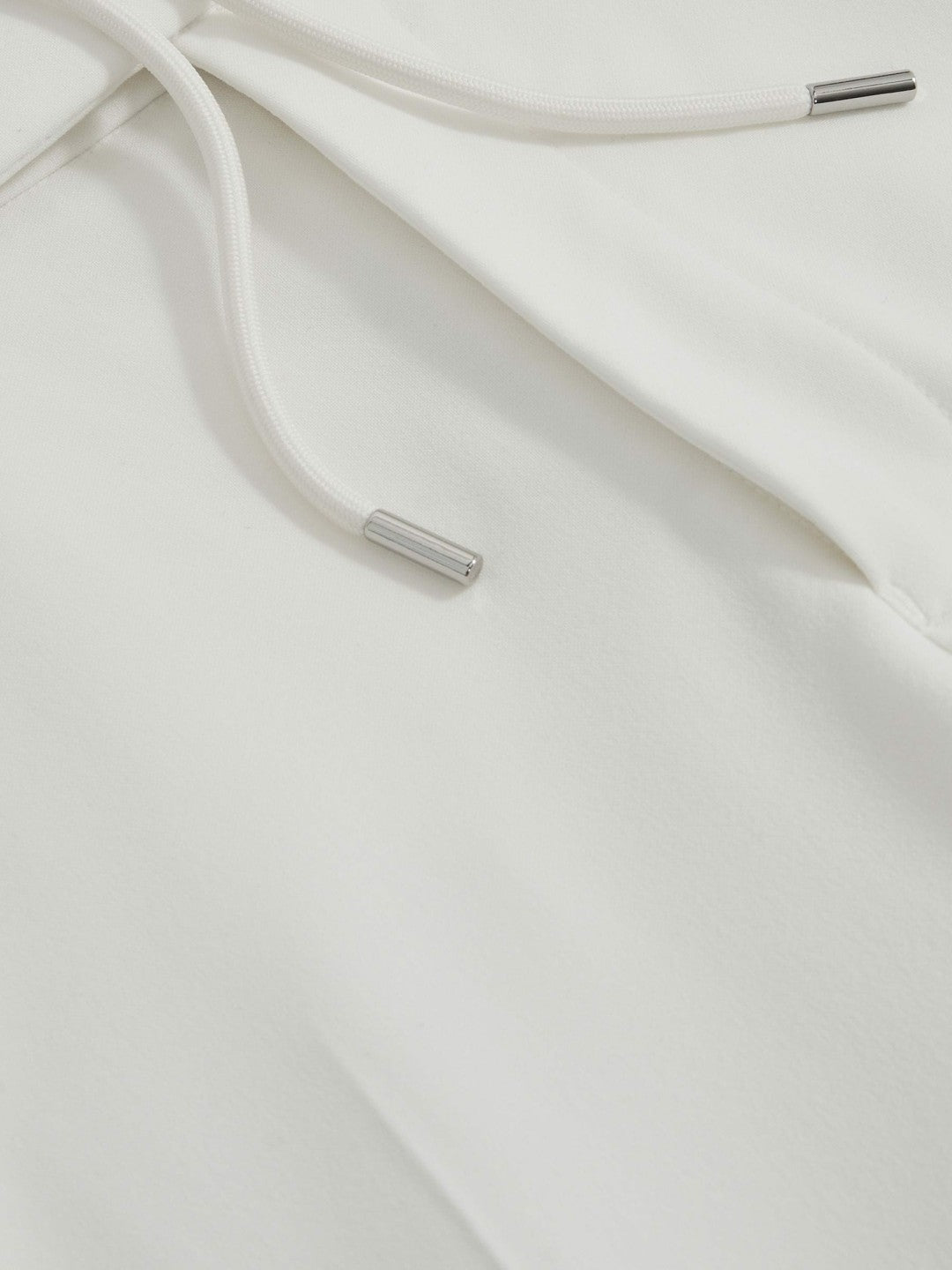 Slim-Fit Internal-Drawstring Trousers in White