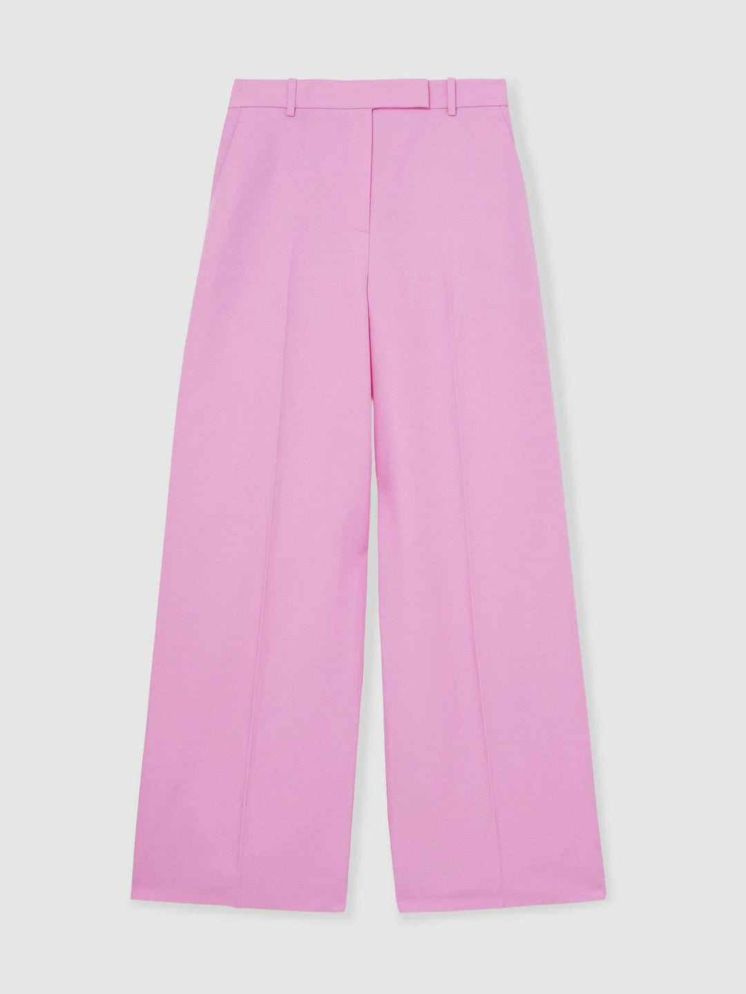 Wide-Leg Trousers With Linen in Pink