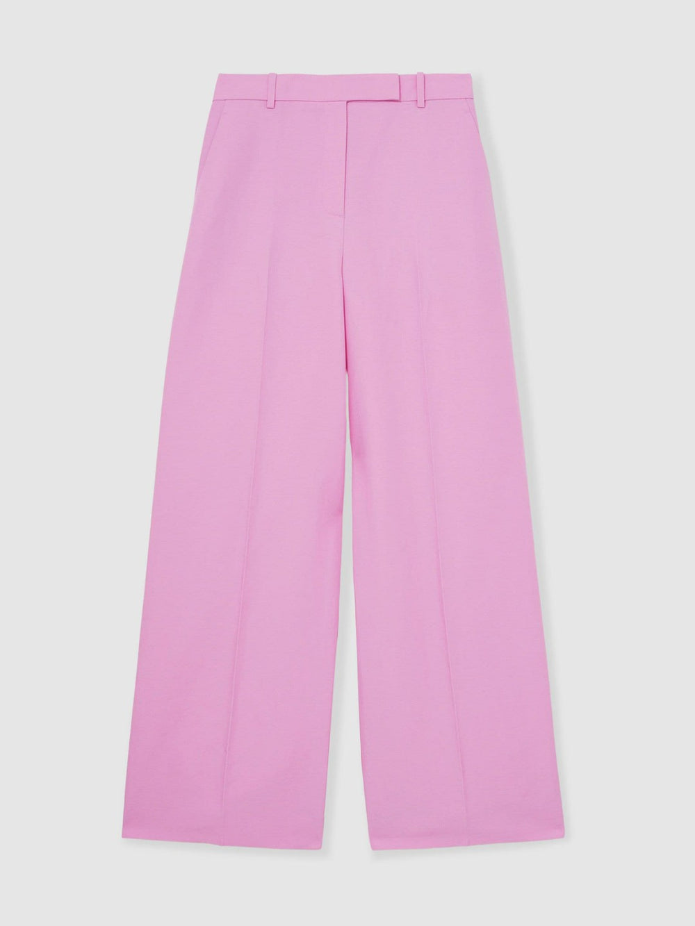 Wide-Leg Trousers With Linen in Pink
