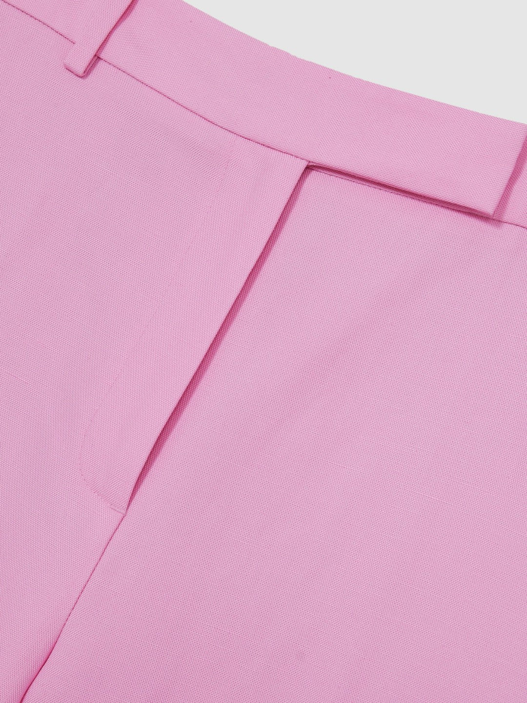 Wide-Leg Trousers With Linen in Pink