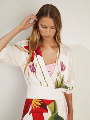 | NYBG Floral-Print Maxi Dress in Ivory