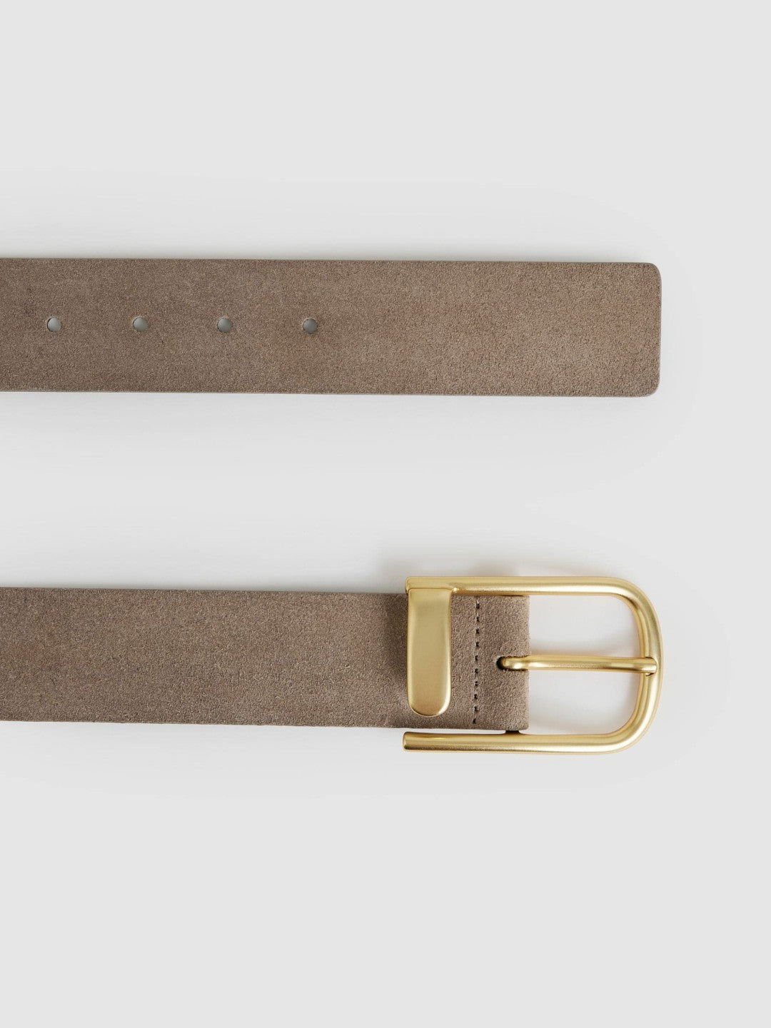 Leather Half Keeper Belt in Grey