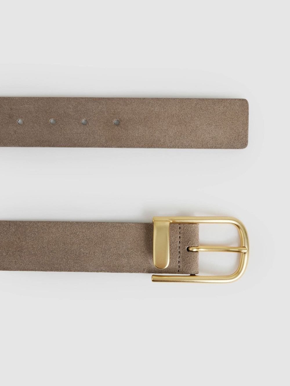 Leather Half Keeper Belt in Grey