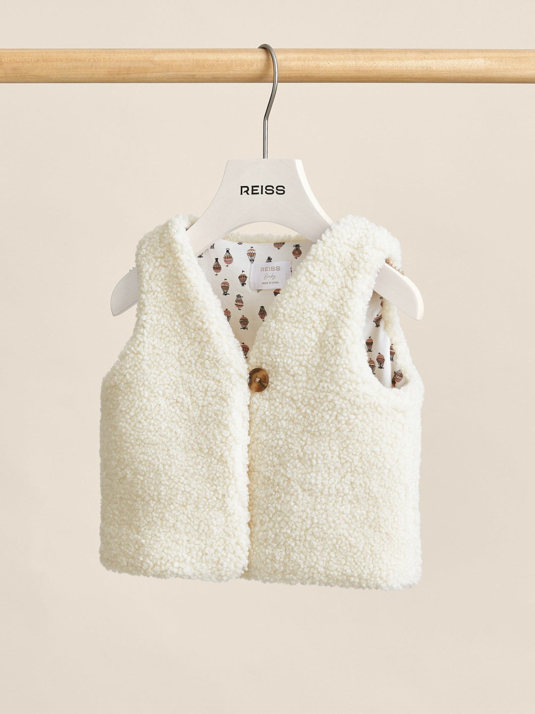 Lined Fleece Gilet in Ivory