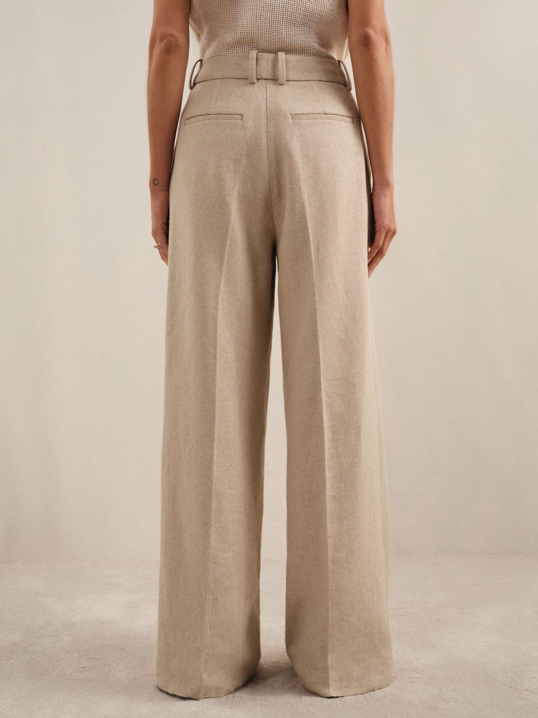 Petite Linen-Blend Wide-Leg Trousers in Neutral