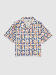 9-13 yrs Geometric Chain Print Shirt in Multi