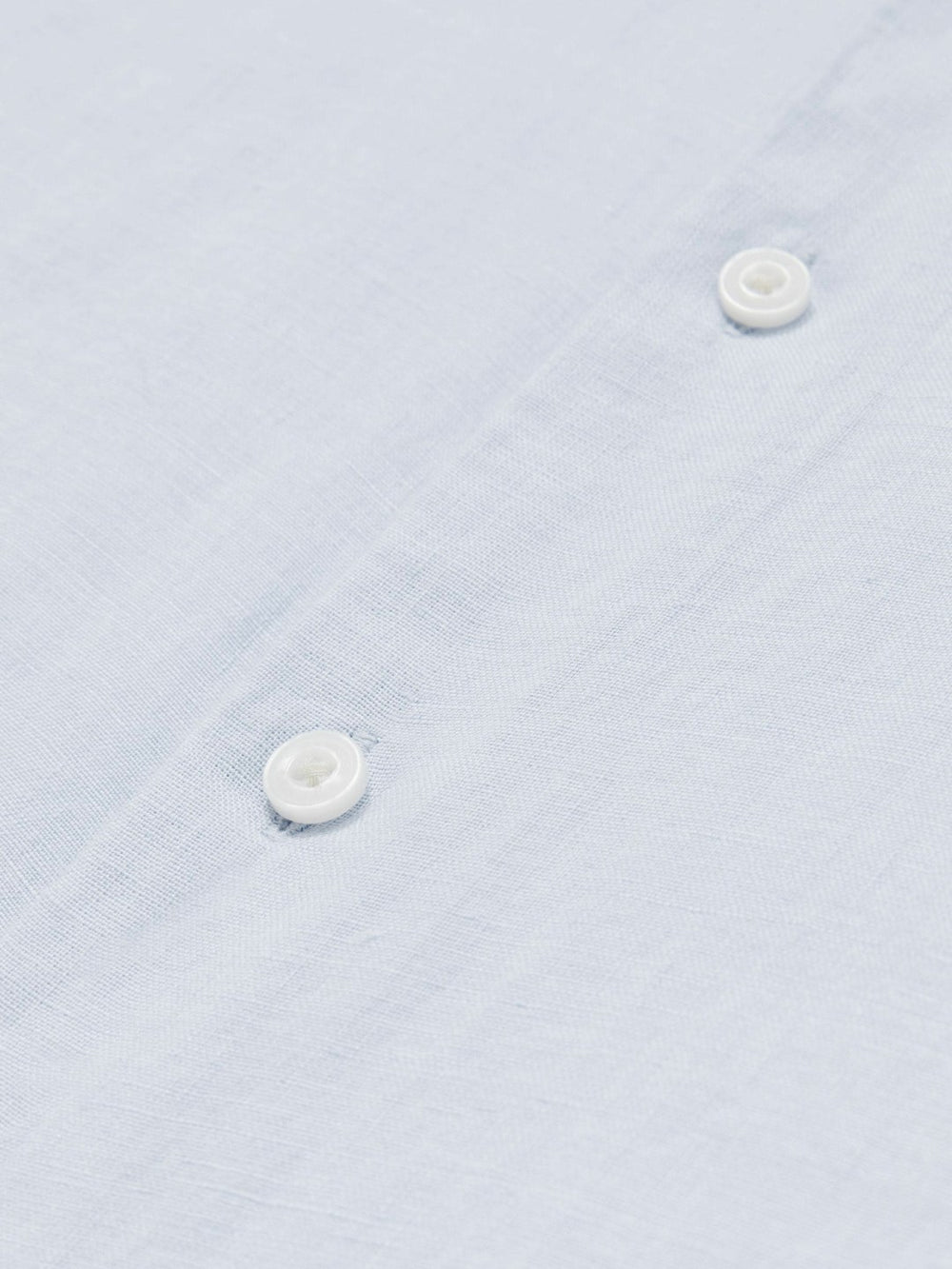 Slim Fit Linen Button-Through Shirt in Pale Blue