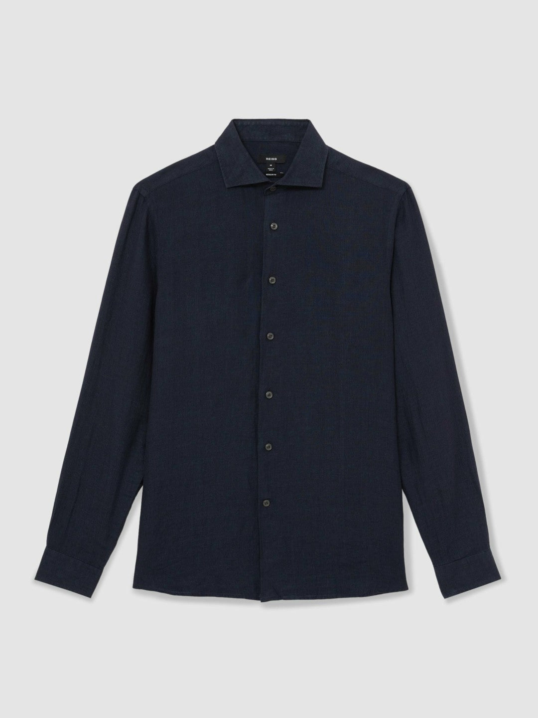 Linen Button-Through Shirt in Navy