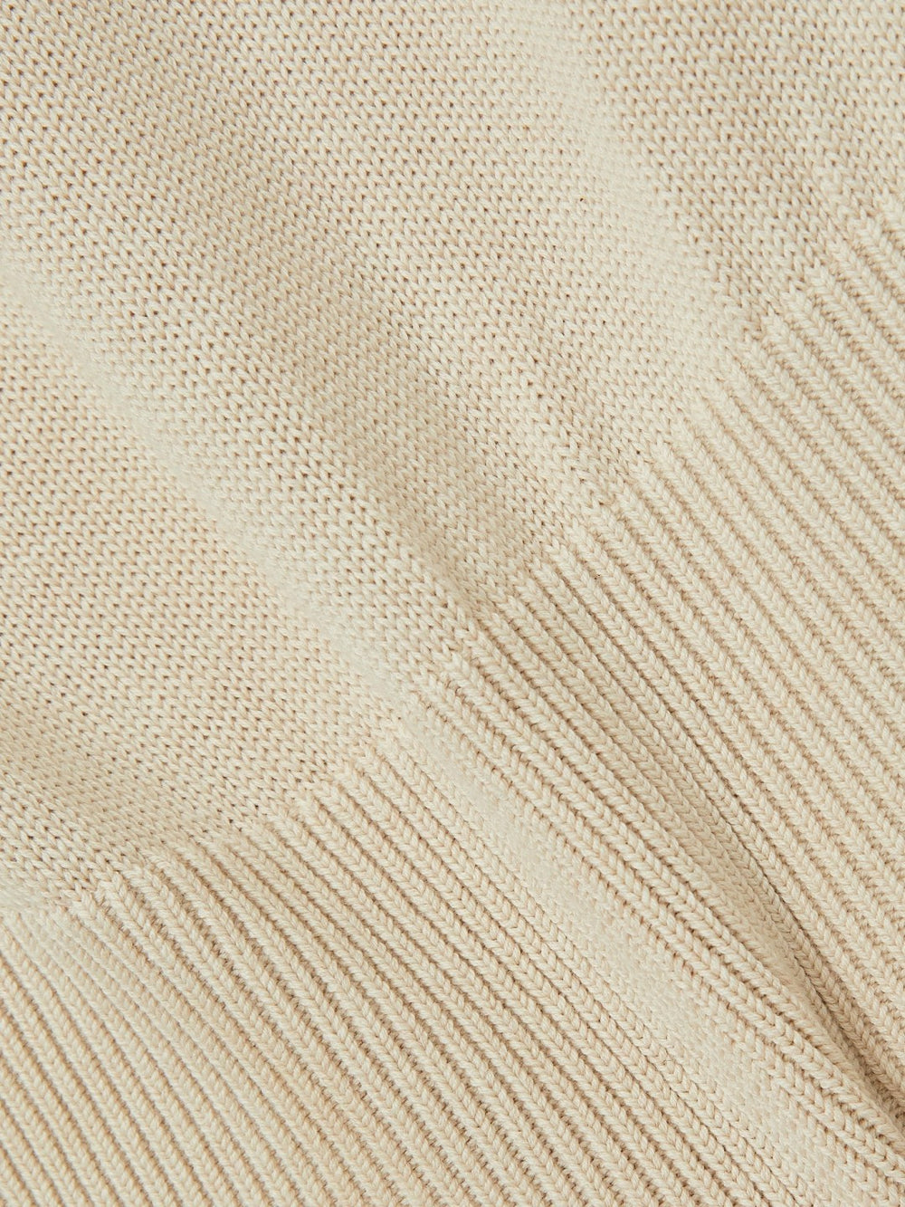 Cotton And Wool Crew-Neck Top in Neutral