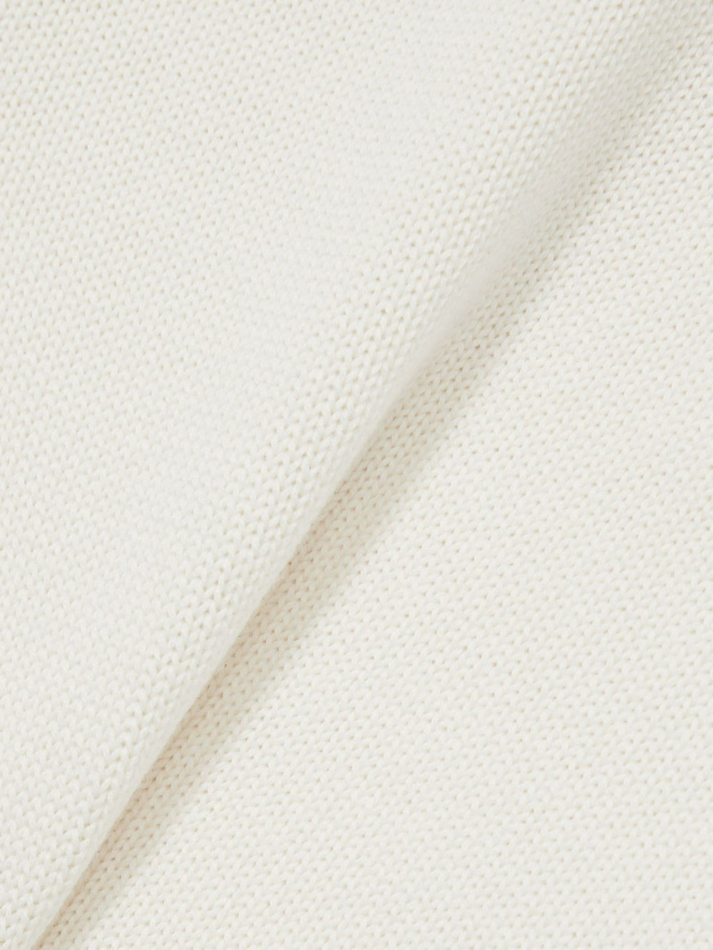 Cotton And Wool Crew-Neck Top in Ivory