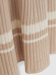 4-9 yrs Rib-Knit Pointelle Flared Dress in Pale Pink