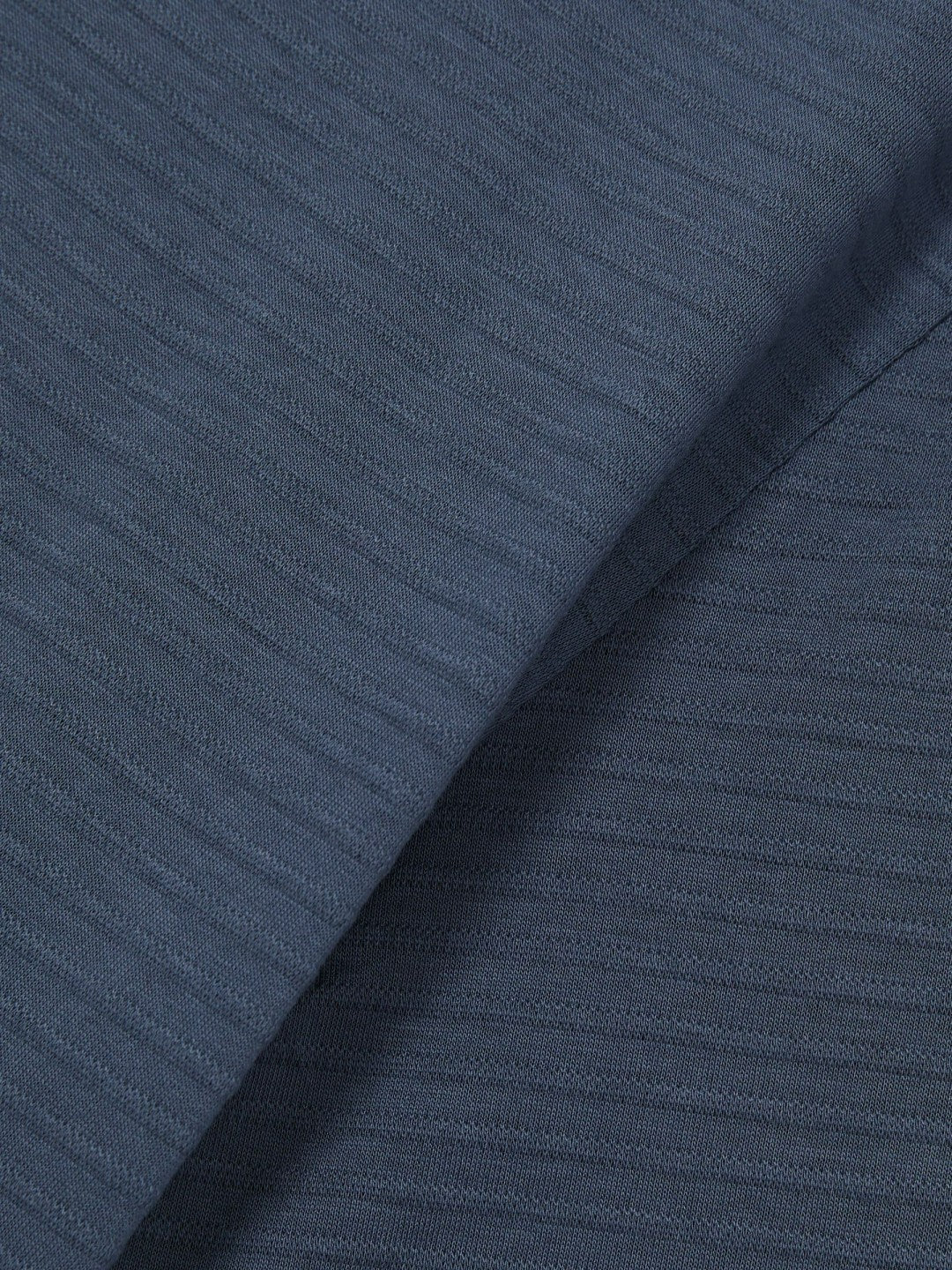 Mercerised-Cotton Ribbed T-Shirt in Airforce Blue