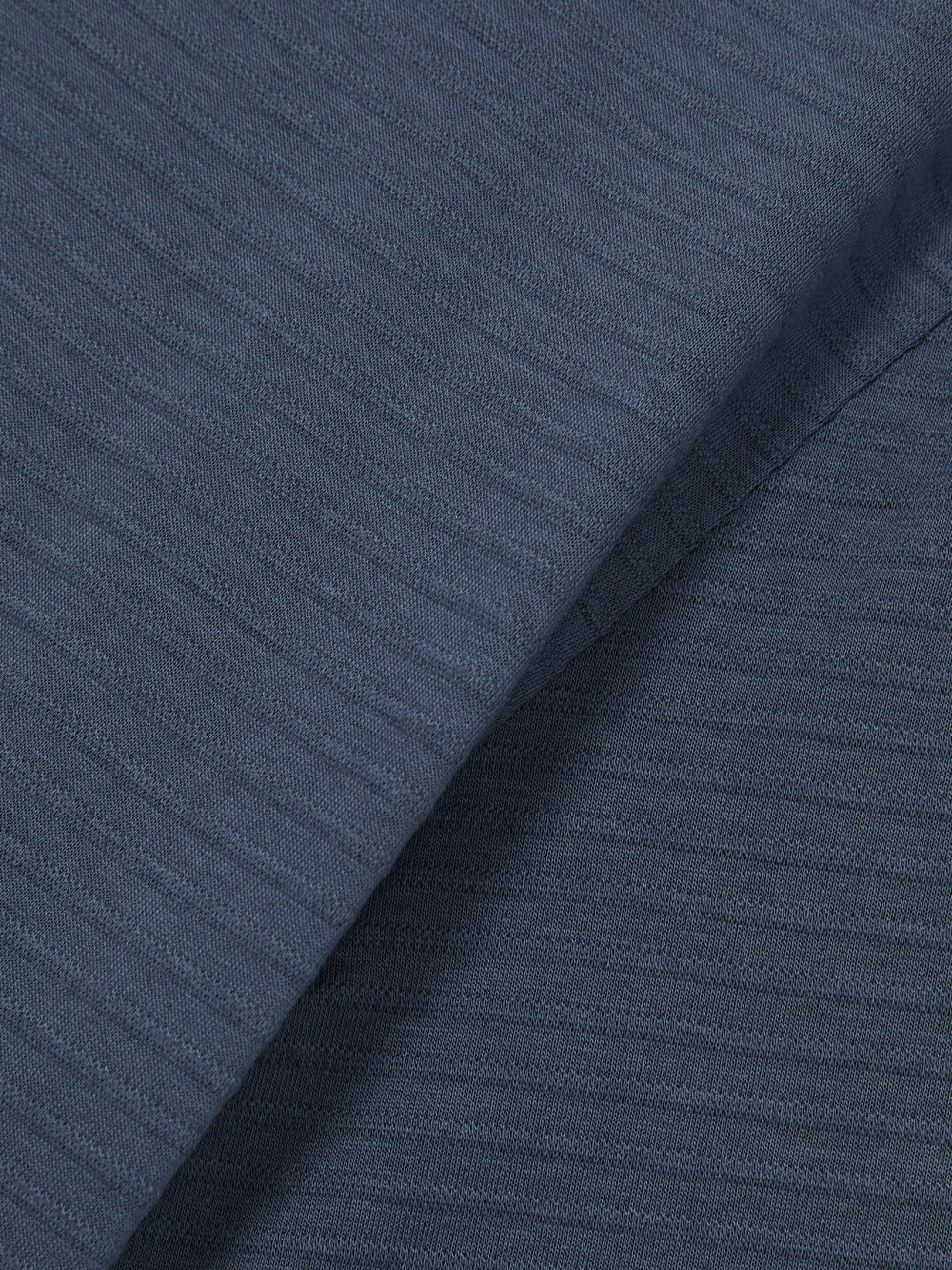 Mercerised-Cotton Ribbed T-Shirt in Airforce Blue