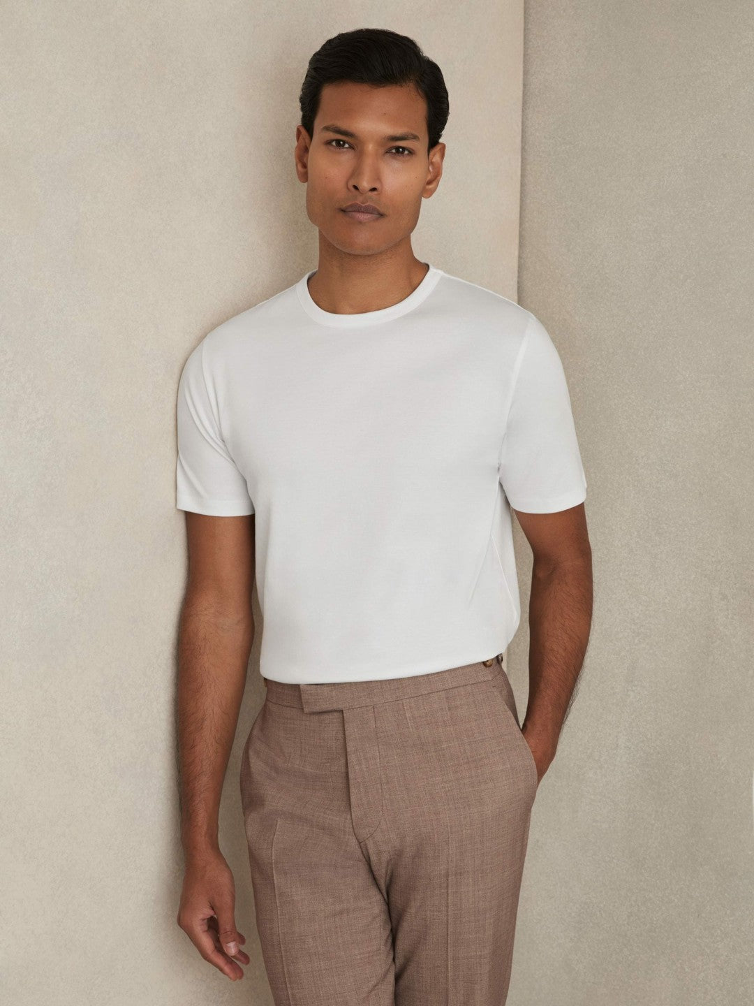 Mercerised-Cotton Crew-Neck T-Shirt in White