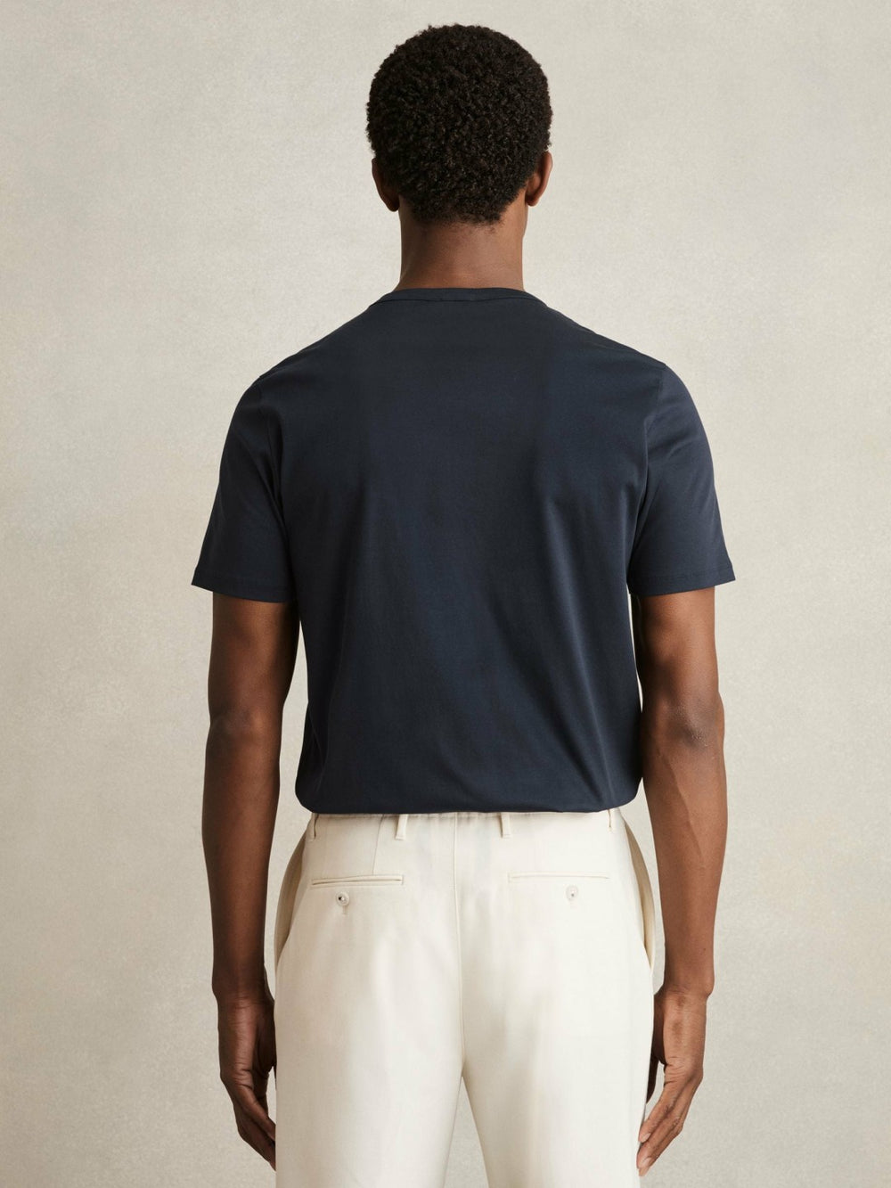Mercerised-Cotton Crew-Neck T-Shirt in Navy
