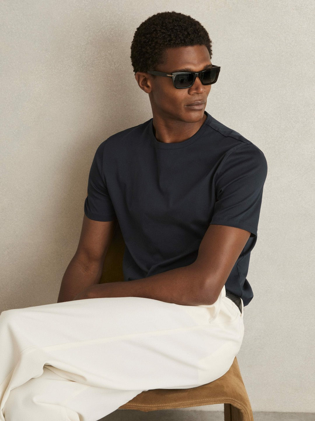 Mercerised-Cotton Crew-Neck T-Shirt in Navy