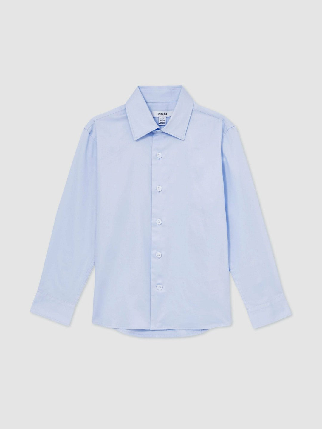 3-9 yrs Slim-Fit Cotton Shirt in Soft Blue