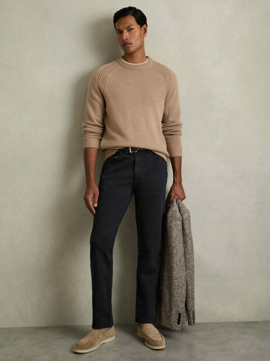 Cotton-Stretch Slim-Fit Jeans in Navy