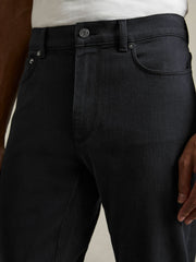 Cotton-Stretch Slim-Fit Jeans in Navy