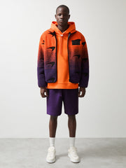 Unisex Fit McLaren F1 Team Ombré Fleece Jacket in Papaya Orange/Purple