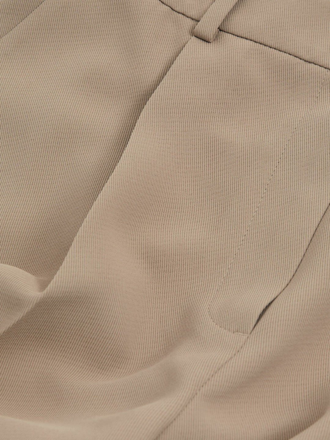 Petite Elasticated-Waist Wide-Leg Twill Trousers in Mink Neutral