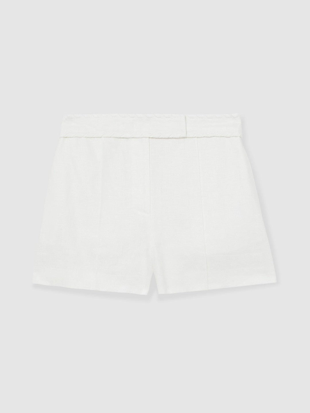 Linen Whipstitch Shorts in White