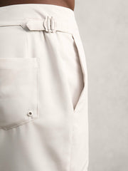 Side-Adjuster Swim Shorts in Off White