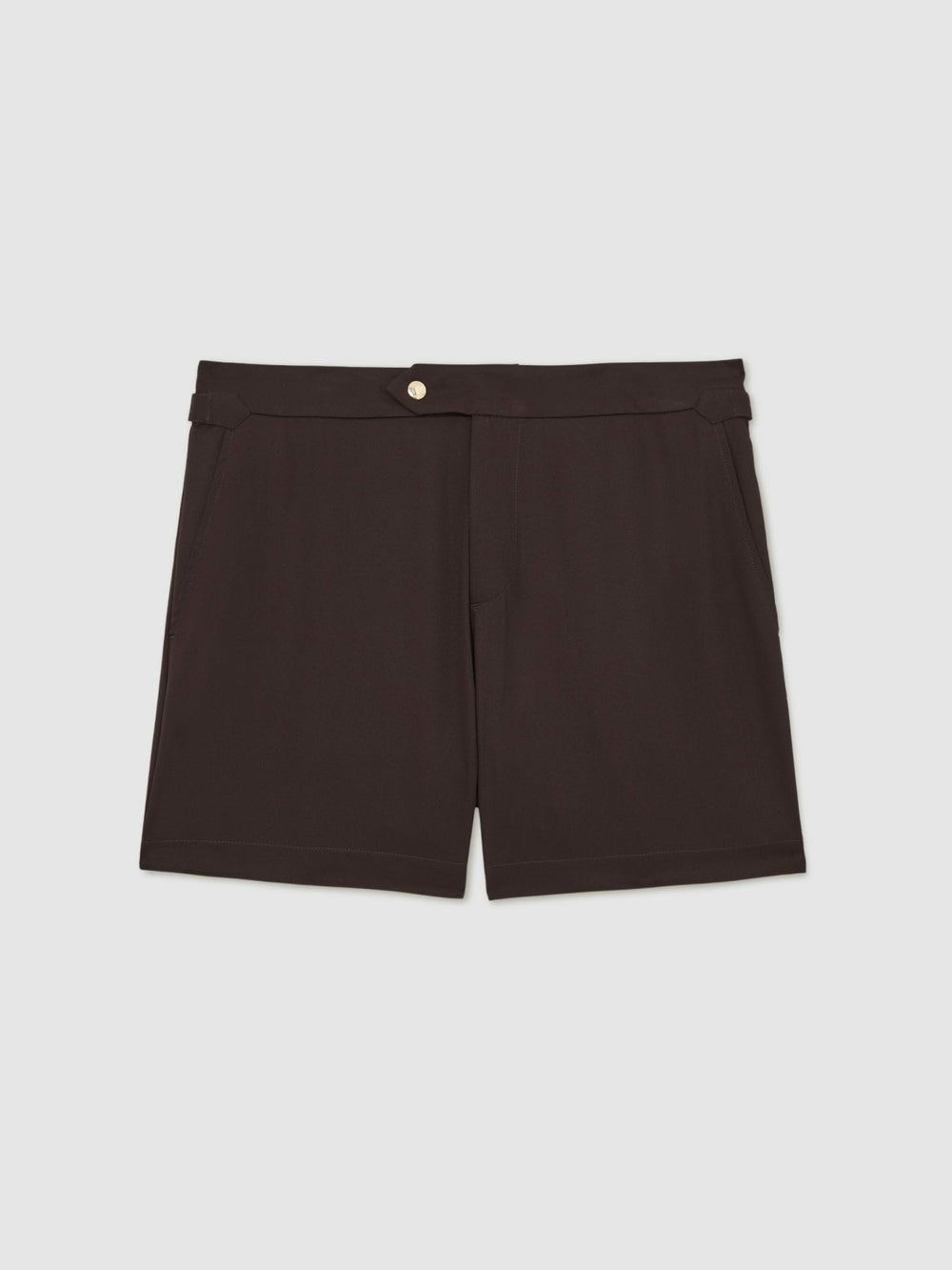 Side-Adjuster Swim Shorts in Chocolate Brown