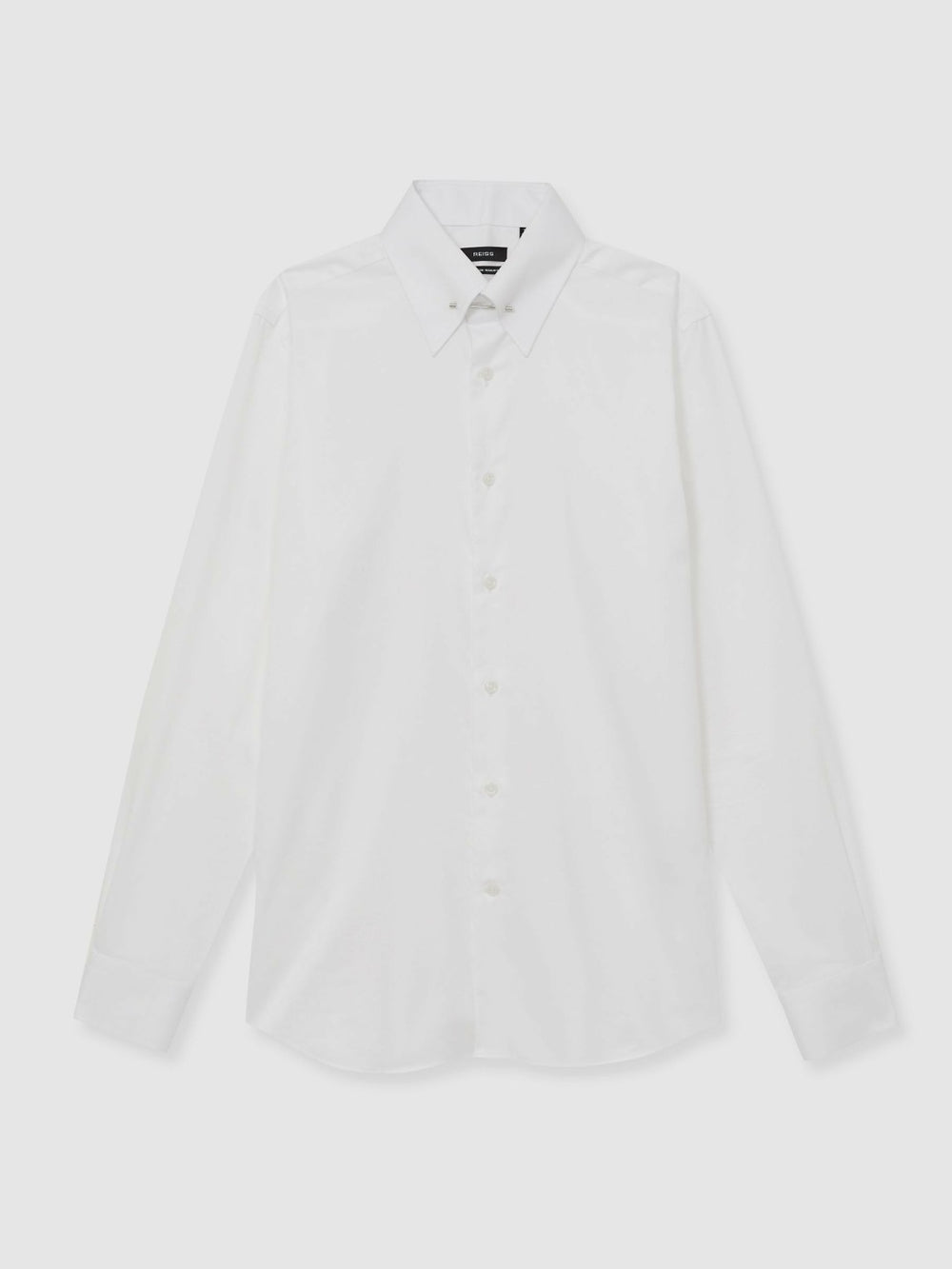 Regular-Fit Cotton Pin-Collar Shirt in White
