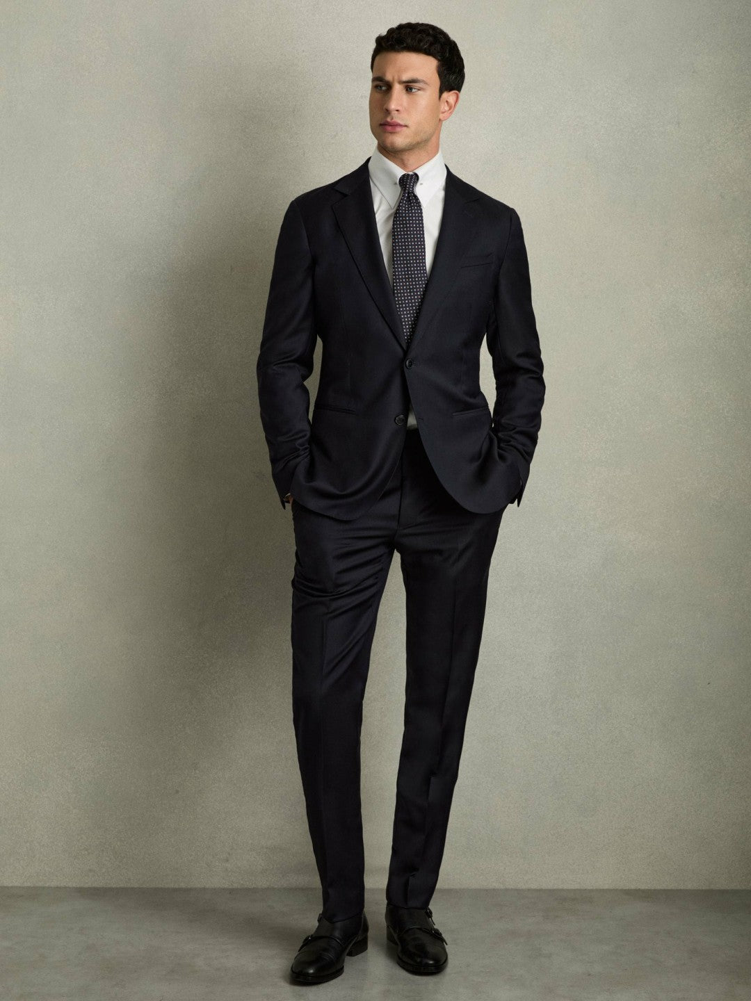 Regular-Fit Cotton Pin-Collar Shirt in White