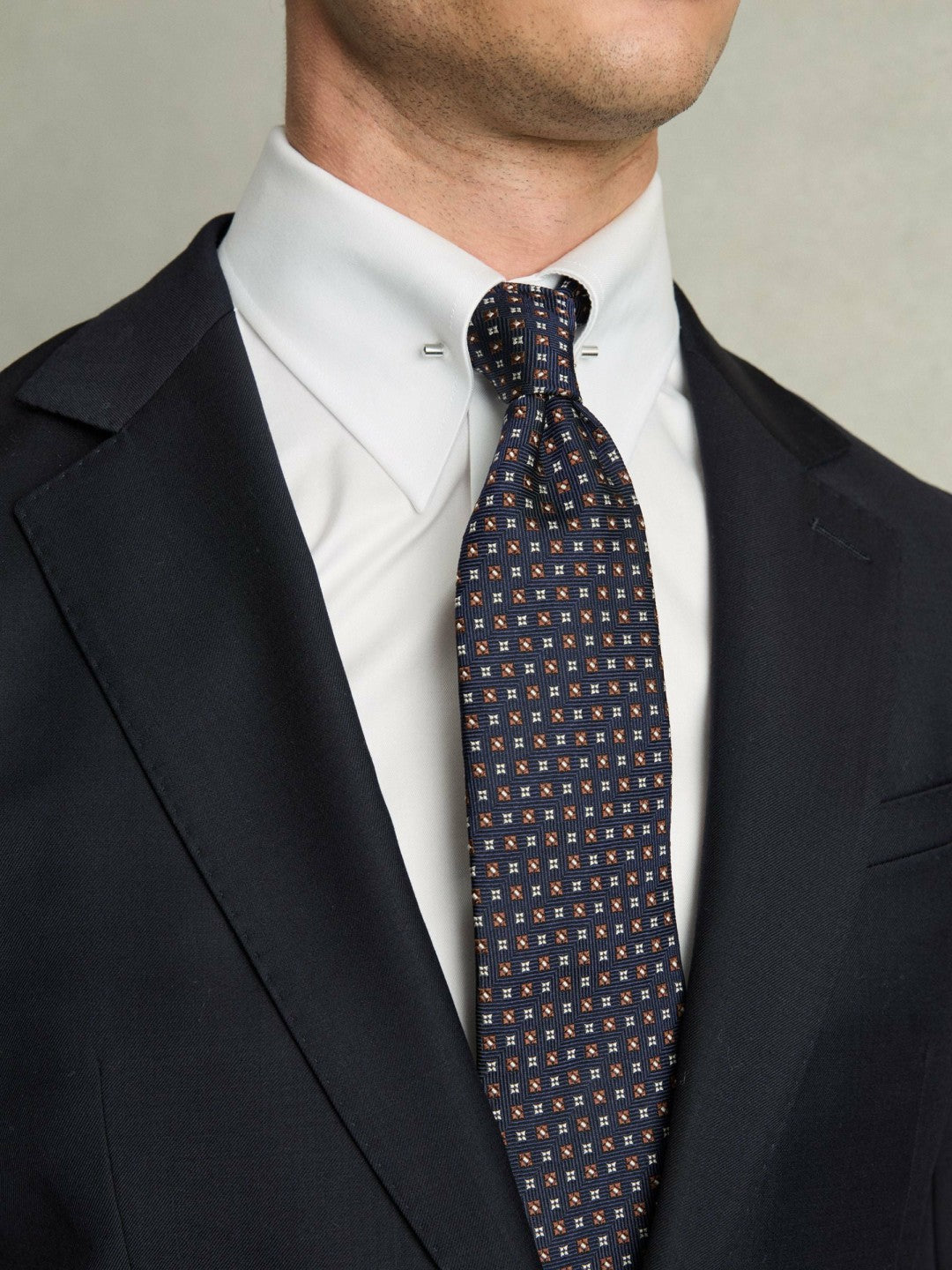 Regular-Fit Cotton Pin-Collar Shirt in White