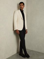 Regular Fit Slim-Fit Cotton Double-Cuff Shirt in Black