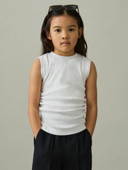 4-9 yrs Ruched Vest Top in White