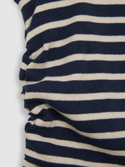 9-13 yrs Ruched Vest Top in Navy/White